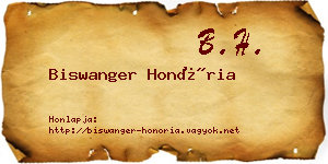 Biswanger Honória névjegykártya